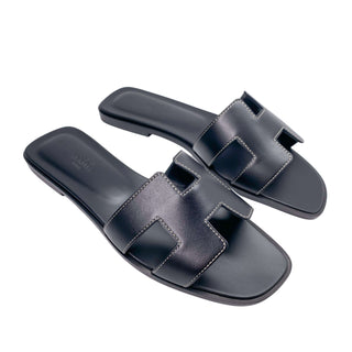 Hermes Oran Sandals black