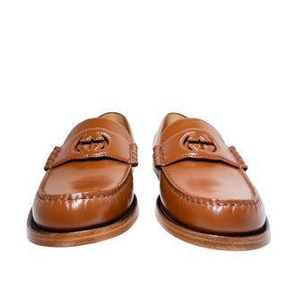 Gucci brown loafers GG logo