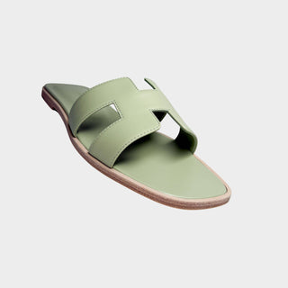 Hermes Oran Sandals Vert de Mer