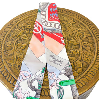 Hermes Twilly Silk Scarf Geometry print