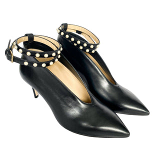 Jimmy Choo Lark black heels with pearls