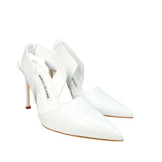 Manolo-Blahnik-Bridal-high-heels-white-leather-Glamorizta