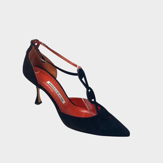 Manolo-Blahnik-Faghira-black-suede-heels-Glamorizta