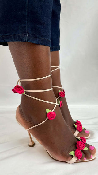 Manolo-Blahnik-high-heel-sandals-pink-lace-up-Glamorizta