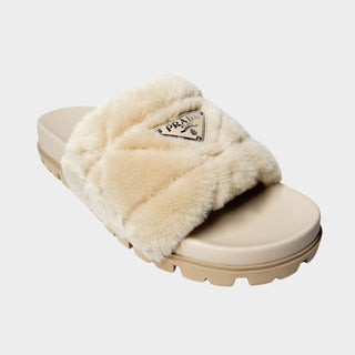 Prada Shearling Faux Fur slides