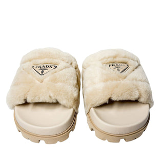 Prada Shearling Faux Fur slides