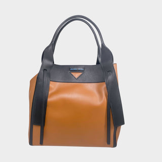 Prada tote bag brown and black leather
