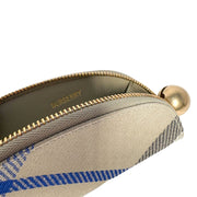 Burberry Shield Coin Wallet with zip and bell, house check