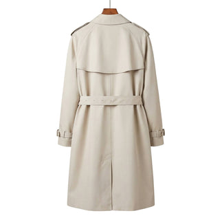Back view of Burberry Hillington Trench Coat in stone