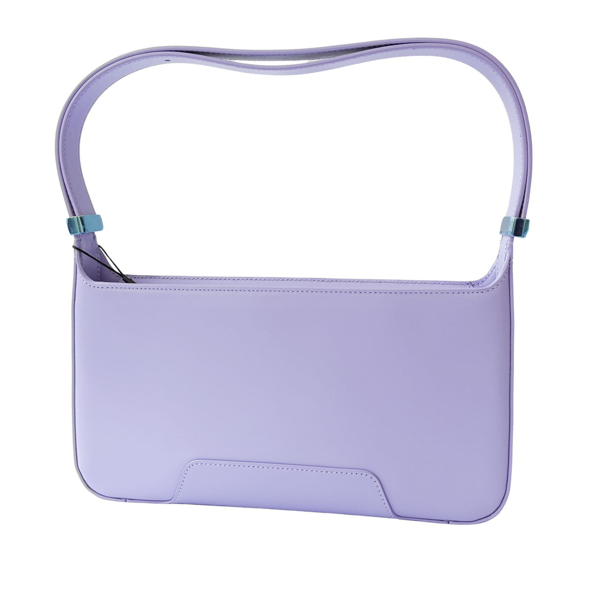 Front studio view of the structured lilac Burberry TB crossbody bag, showcasing its elegant day-to-night styling silhouette.