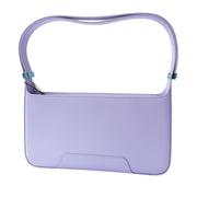 Front studio view of the structured lilac Burberry TB crossbody bag, showcasing its elegant day-to-night styling silhouette.