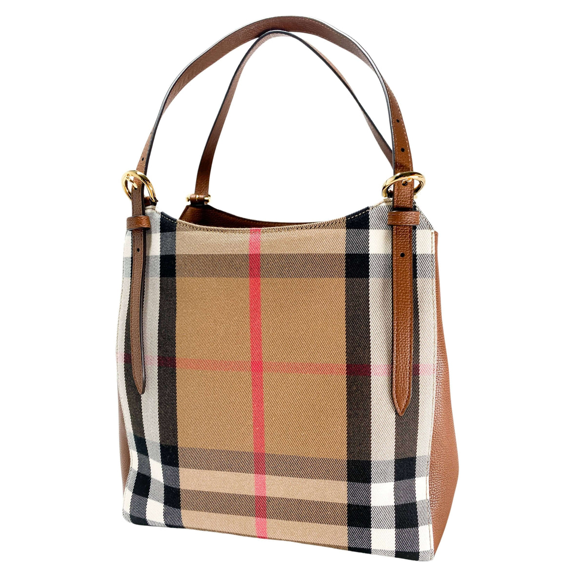 Burberry-Tote-Bag-brown-leather and canvas