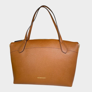 Burberry Tote bag leather and canvas in brown