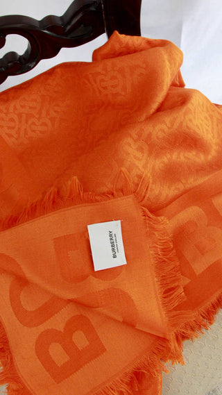Burberry-monogram-scarf-orange-TB-logo