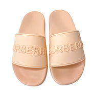 Burberry pool slides in light pink colour made from rubber