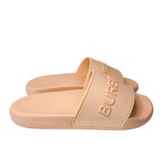 Burberry pool slides in light pink colour made from rubber