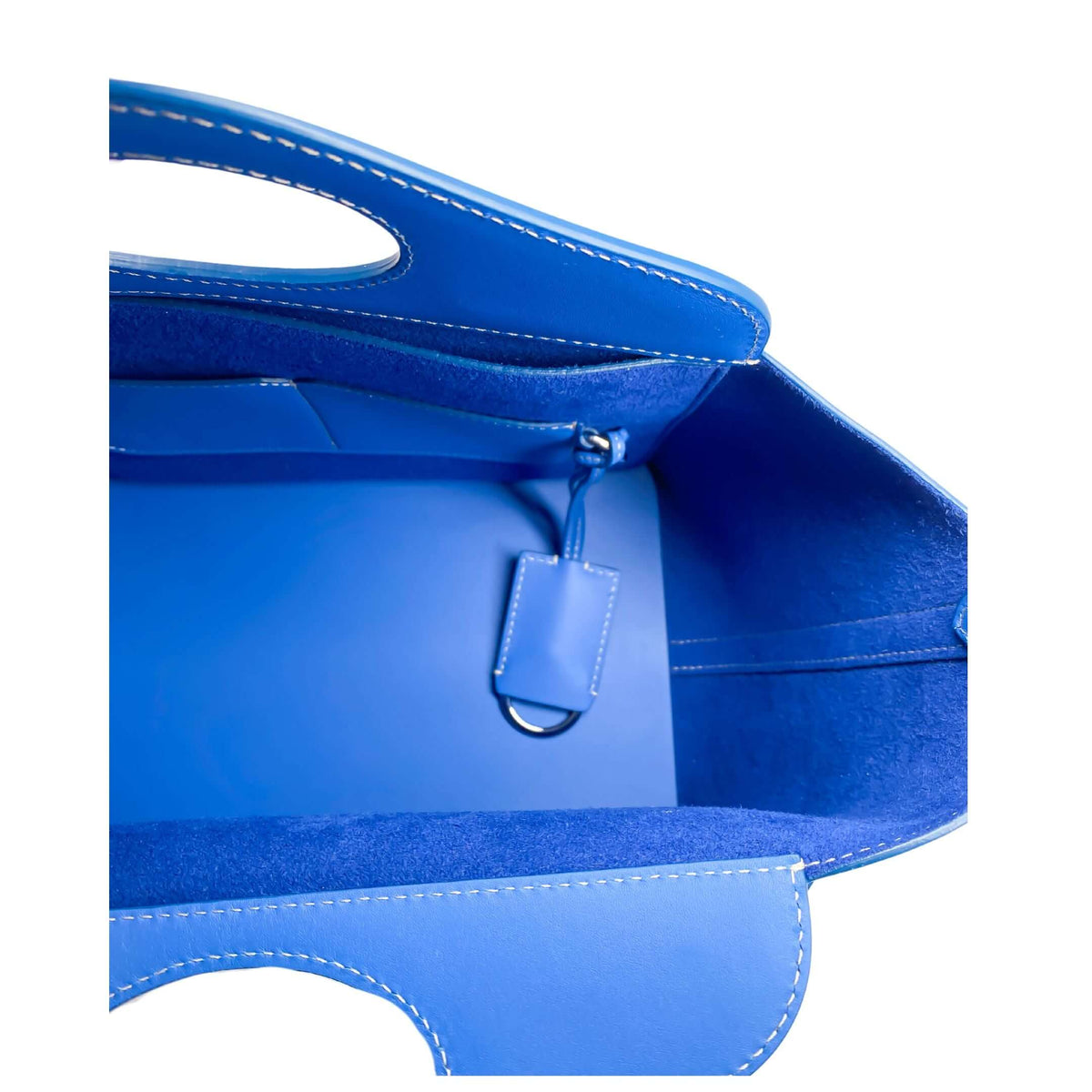 Burberry small tote bag with top handle and strap in blue
