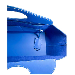 Burberry small tote bag with top handle and strap in blue