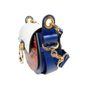Side profile angle of the Chloé Tess shoulder bag showcasing its croc and lizard embossed leather textures and gold-tone side attachment.