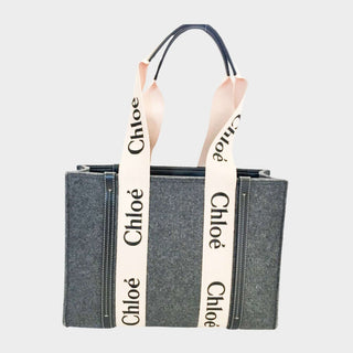 Chloe-Woody-Tote-Bag-grey-with-logo-strap-Glamorizta