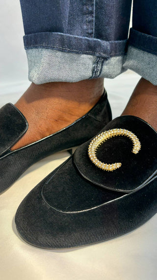 Chloe-loafers-velvet-black