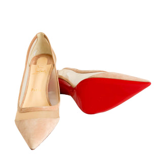 Christian Louboutin ladies heels in nude perfect for bride and party