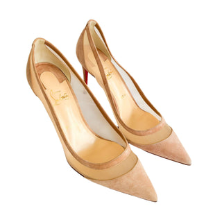 Christian Louboutin ladies heels in nude perfect for bride and party