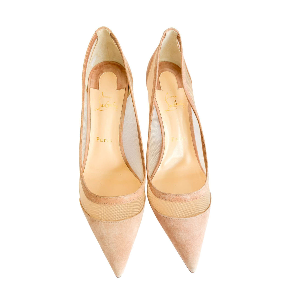 Christian Louboutin ladies heels in nude perfect for bride and party