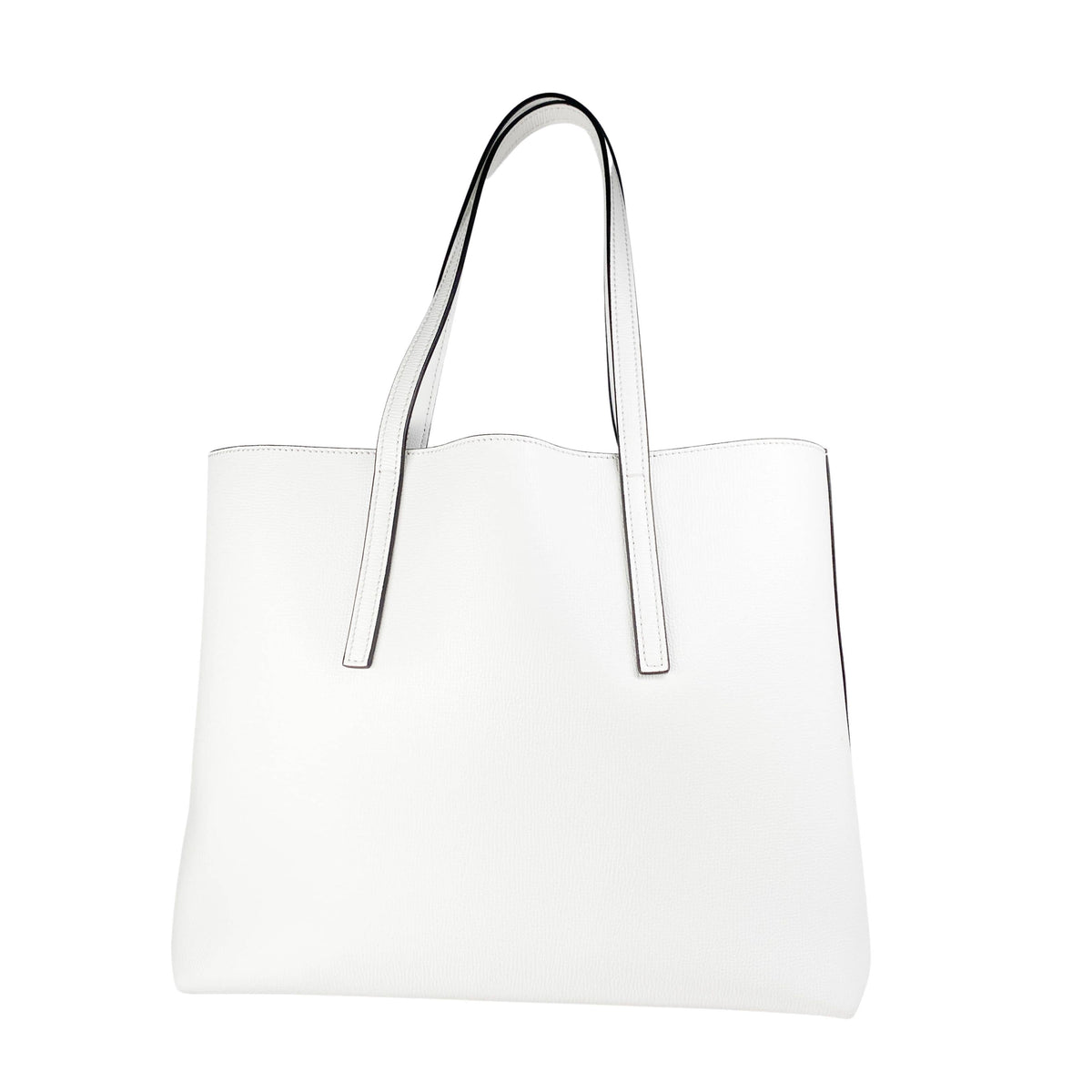 Fendi white tote with separate interior compartment, leather, white