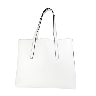 Fendi white tote with separate interior compartment, leather, white
