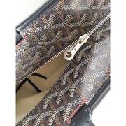 Detail view of Goyard Artois MM bag top zip-top closure with silver-tone hardware pull.