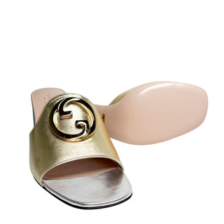 Gucci Blondie Sandals high heel gold and silver