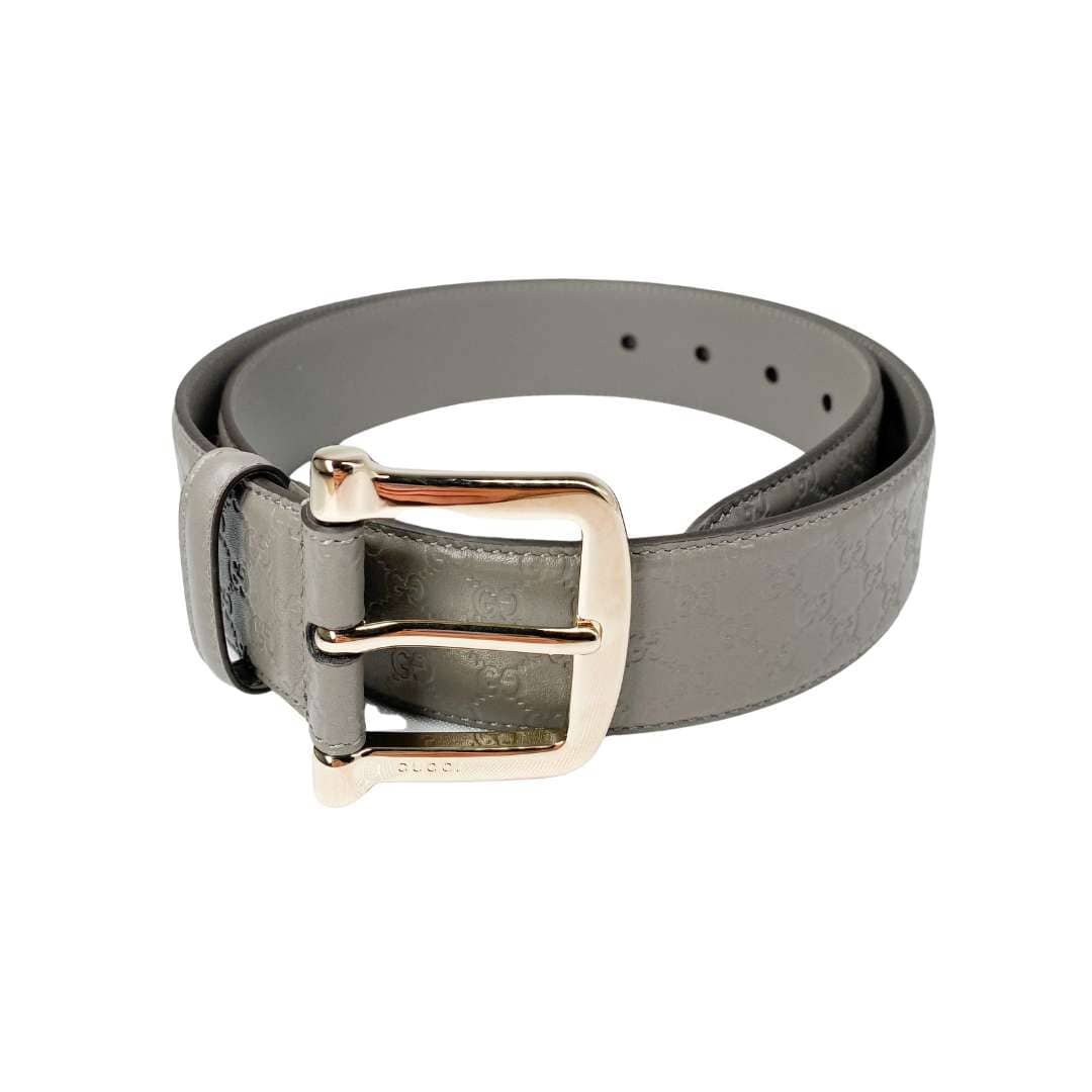 Gucci GG Debossed belt in grey leather