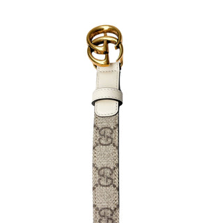 Gucci GG Marmont Belt white and brown