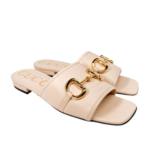 Gucci Horsebit nude slippers