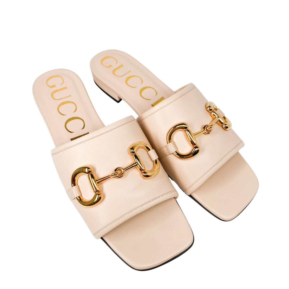 Gucci Horsebit nude slippers