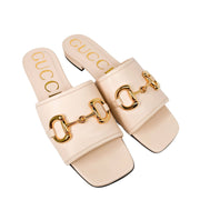 Gucci Horsebit nude slippers