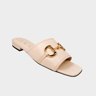 Gucci Horsebit nude slippers