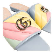 Gucci Marmont slides in multicolour with silver-tone GG logo and square toe box