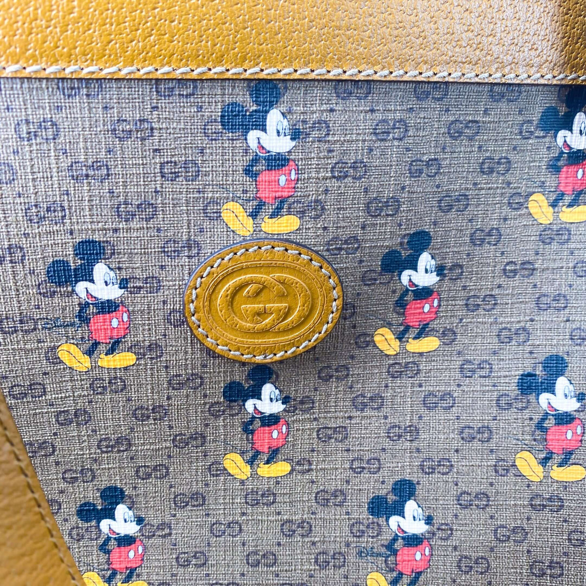 Gucci x Mickey Mouse tote bag brown canvas and leather