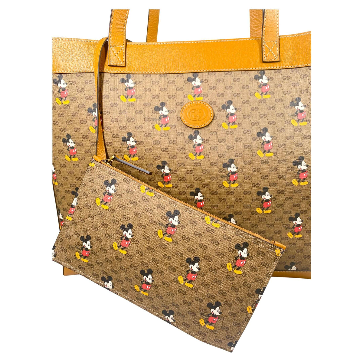 Gucci x Mickey Mouse tote bag brown canvas and leather