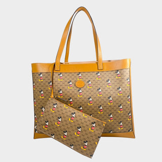 Gucci x Mickey Mouse tote bag brown canvas and leather