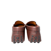 Gucci Moccasin Loafers brown leather with web strap and horsebit