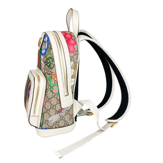 Gucci Ophidia backpack with floral print and Gucci web stripe made from canvas and leather