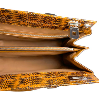 Close-up of Gucci Python Top Handle Bag showcasing the natural python texture and signature Gucci design details