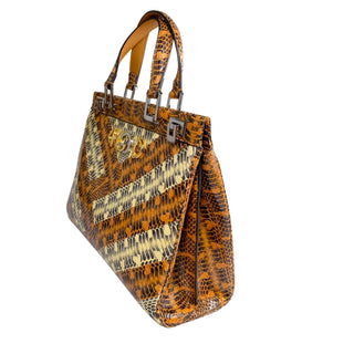 Luxury Gucci Python handbag with structured silhouette and top handle - Italian-made and authenticated by Glamorizta