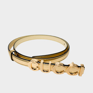 Gucci Plutone Belt in gold - luxury Italian-made designer accessory with signature buckle, available at Glamorizta South Africa