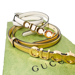 Gucci belt with Gucci logo writing