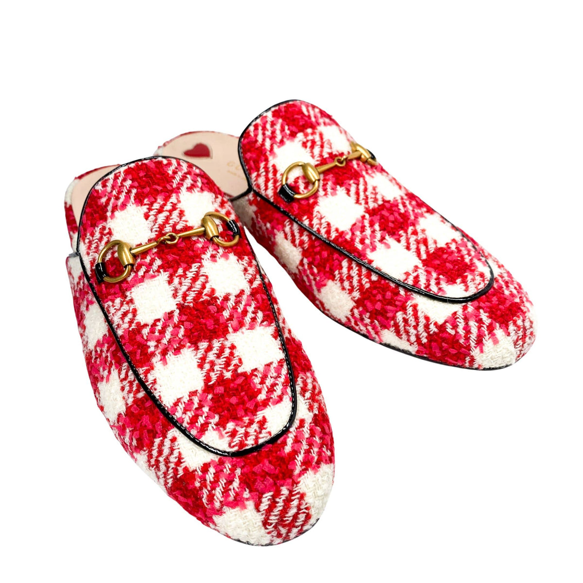 Gucci Princetown Mules in multicolour tweed 
