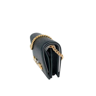 Gucci-Zumi-card-holder-black-leather-gold-chain